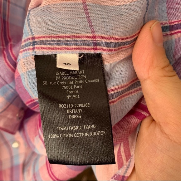 Isabel Marant Etoile Bethany Pink Cotton Shirt Blouse Tunic Top 40/ US‎ L - Picture 9 of 9